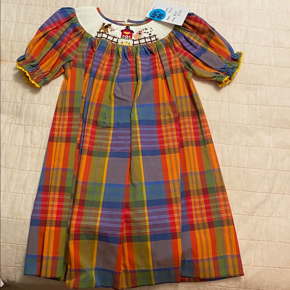 Colorful Plaid Kids Dress